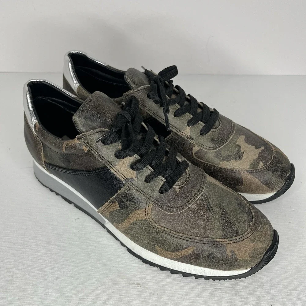 CoFi Holly fashion leather olive black‎ camo sneakers shoes womens size 9.5